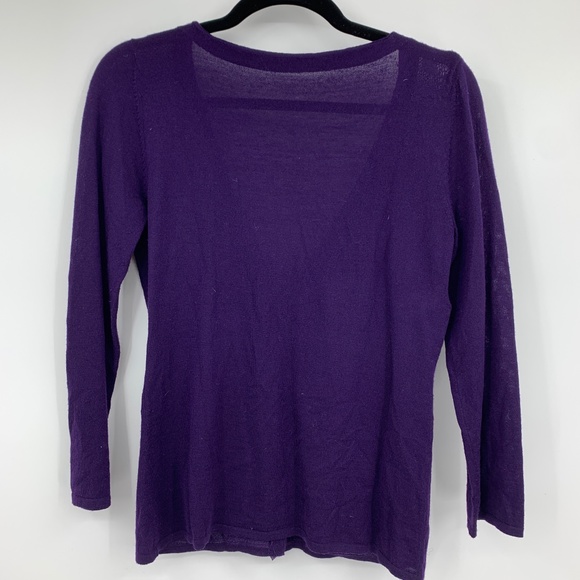 Aeffe Spa sweater 6 cardigan purple ruffle fringe - Picture 2 of 5